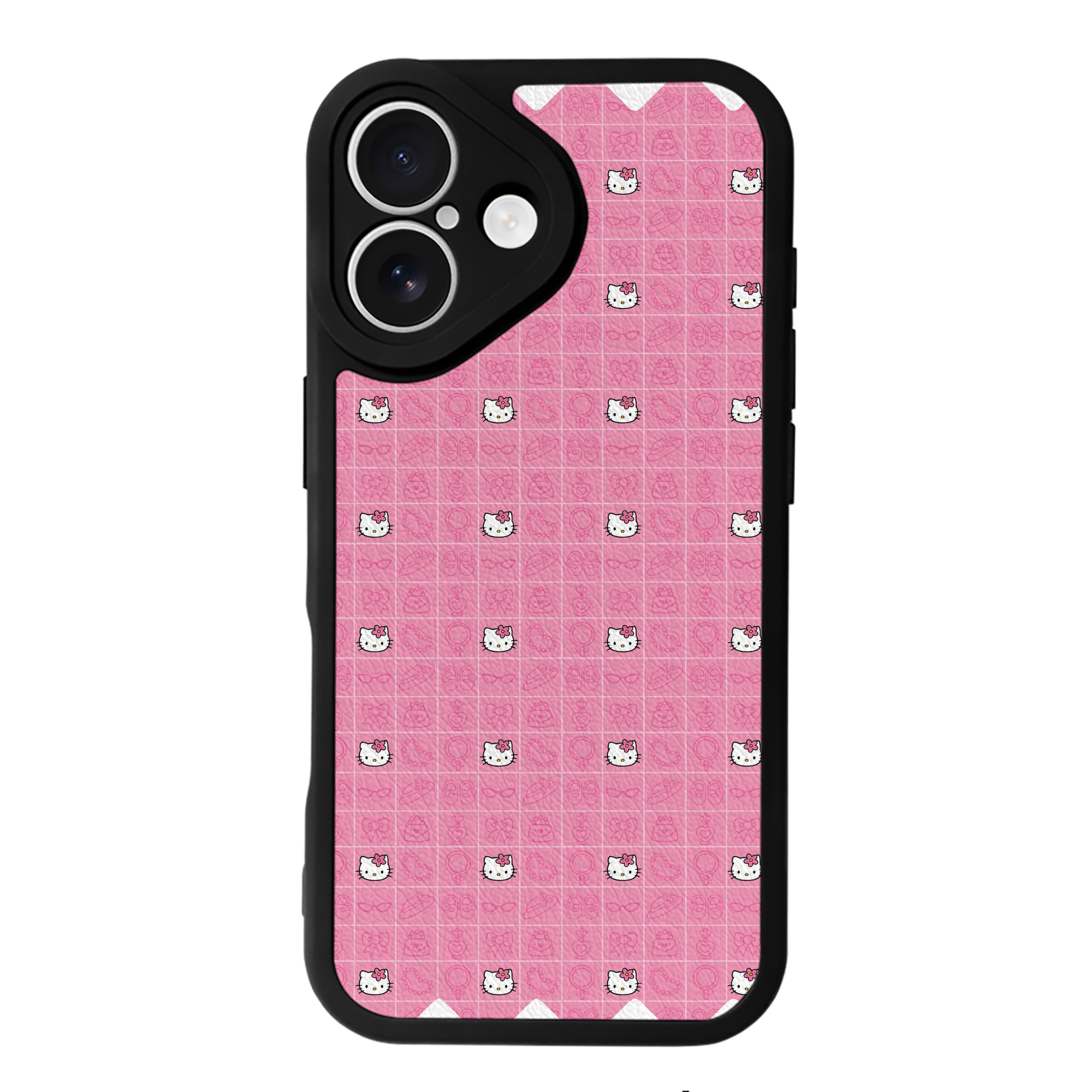 （画像用） Hello Kitty ハローキティ 【iPhone 16シリーズ対応】シリコンスマホケース（レザー調） 材質：シリコン
